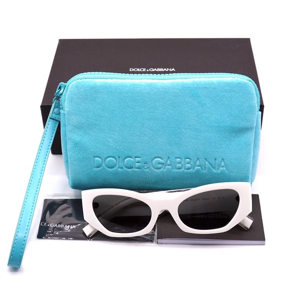 DOLCE&GABBANA DG6186 WHITE DARK GREY LENS AUTHENTIC SUNGLASSES - Picture 7 of 14